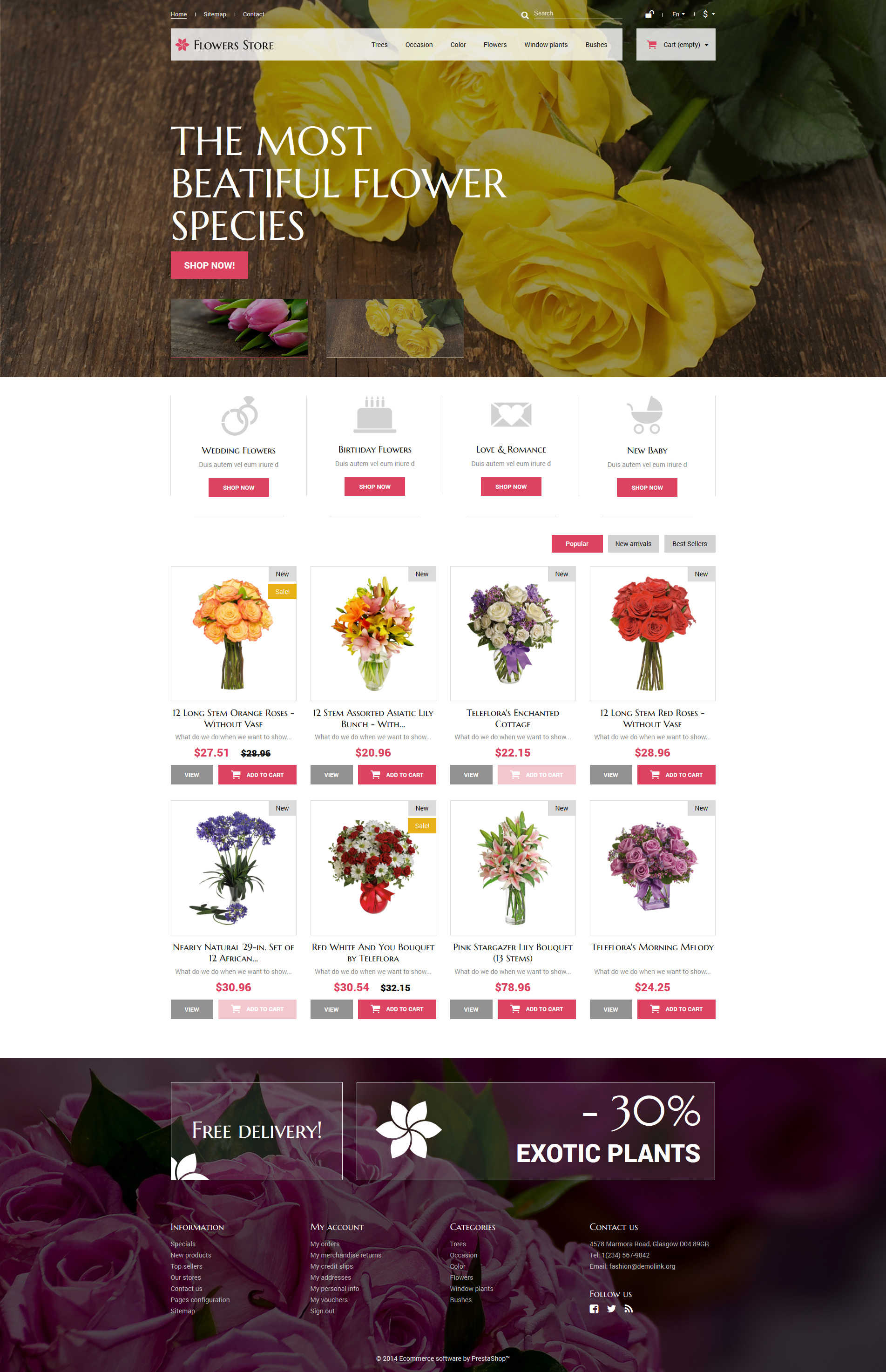 Flowers Store PrestaShop Theme - screenshot