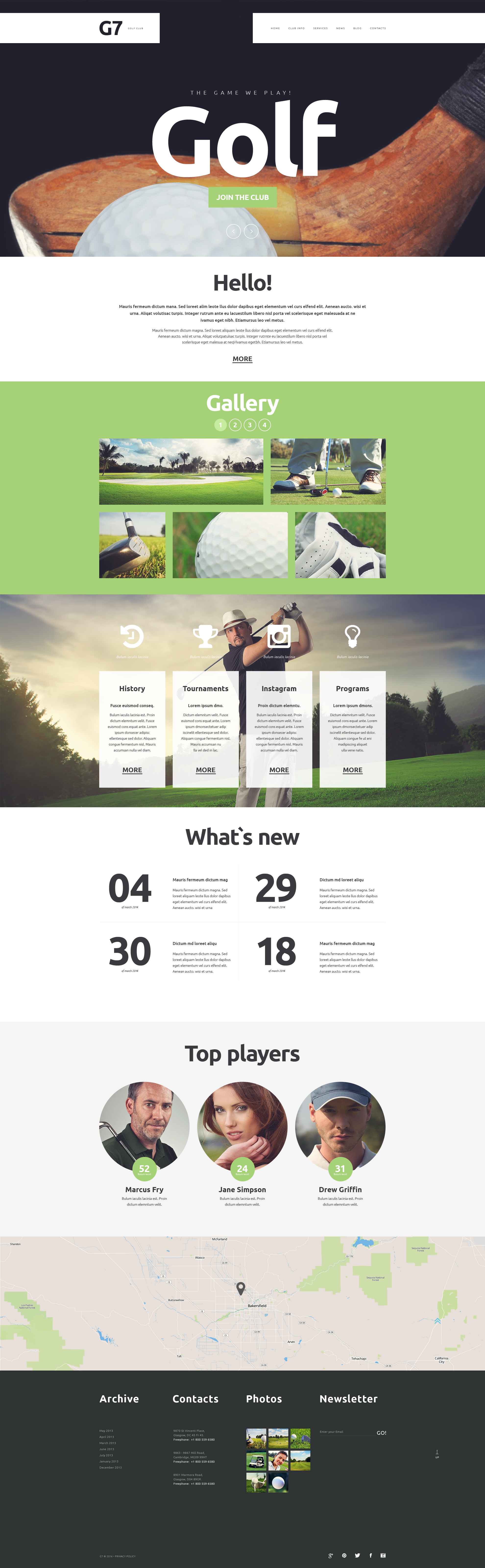 Golf Club Website Template 52364