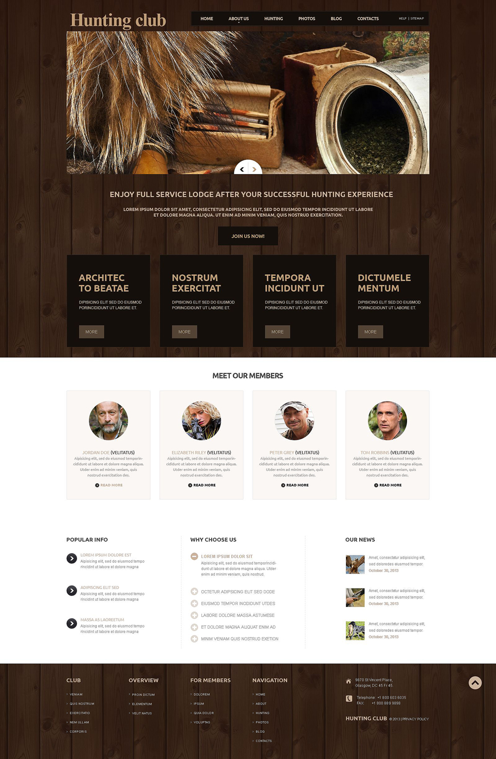 Hunting Responsive Joomla Template New Screenshots BIG