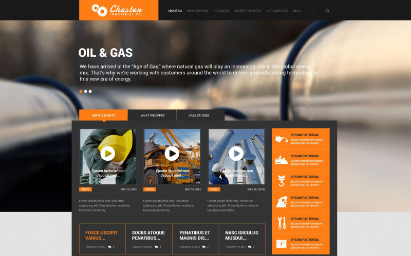 Industrial Company WordPress Theme