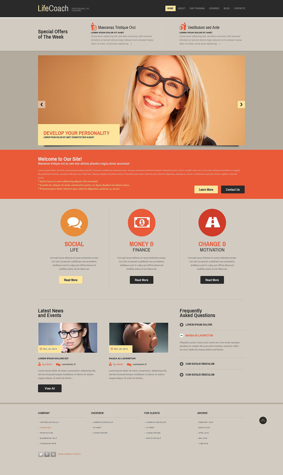 Life Coach Responsive Website Template 52393