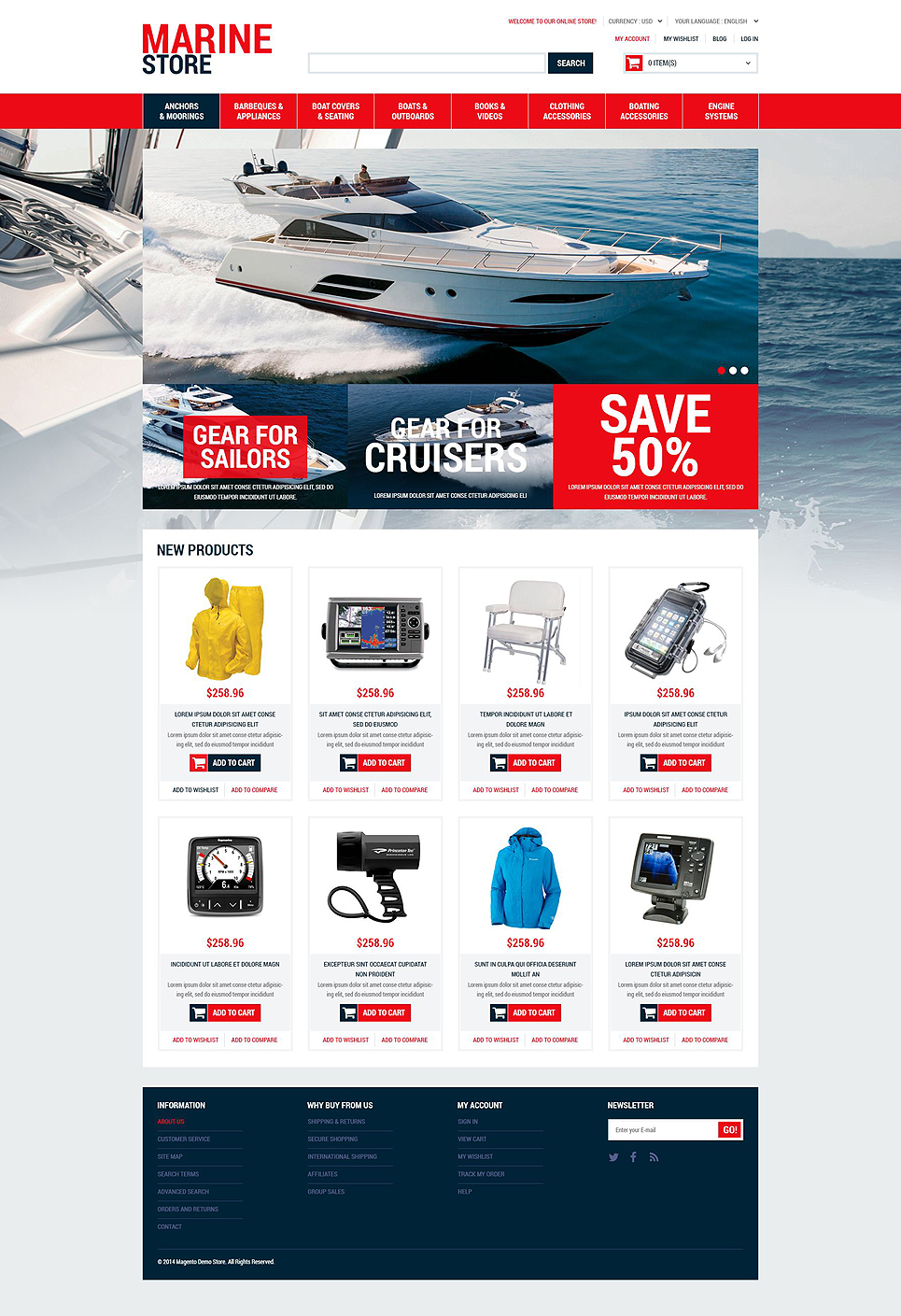 Marine Supplies Magento Theme New Screenshots BIG