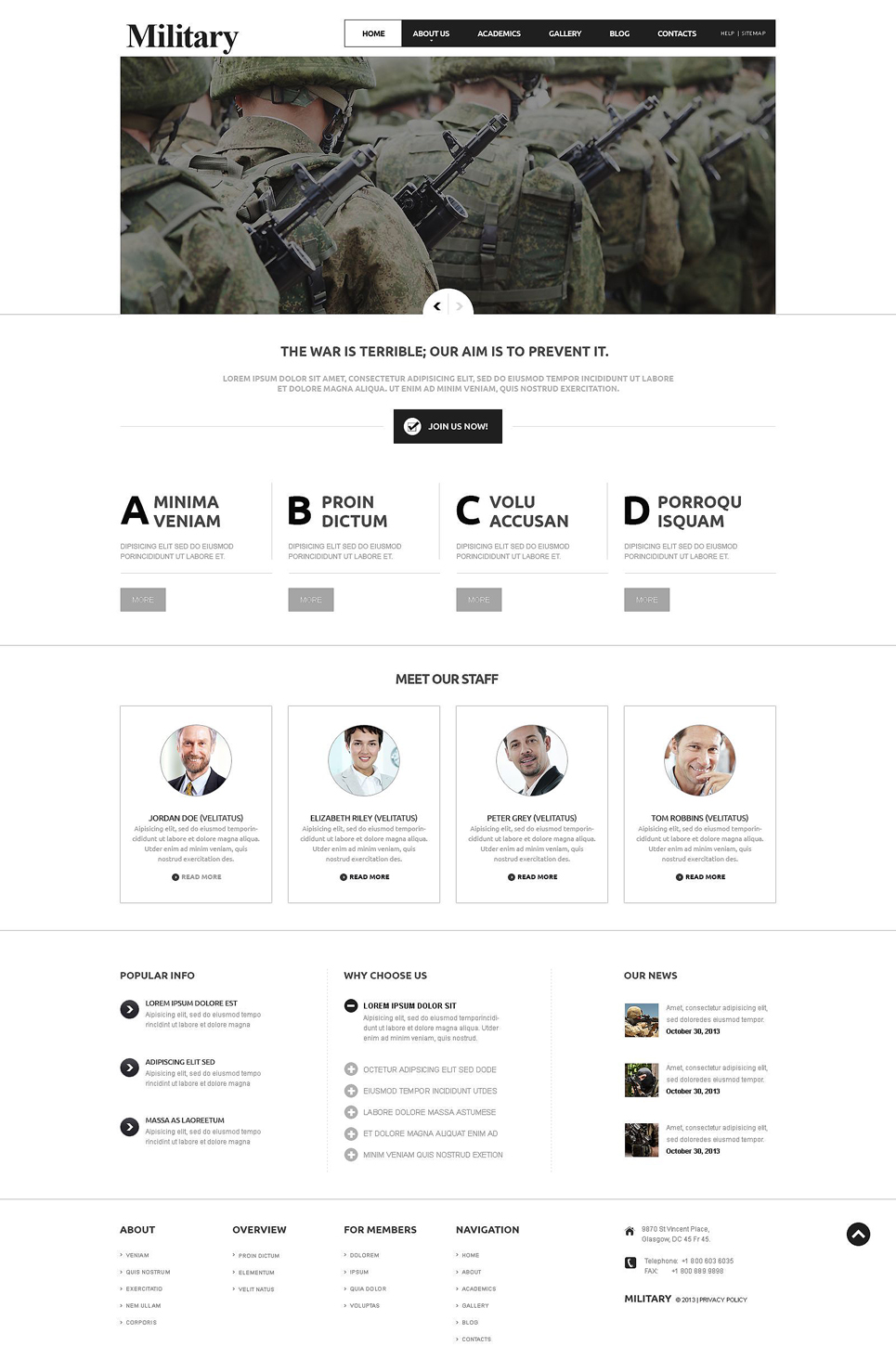 Military Responsive Joomla Template New Screenshots BIG