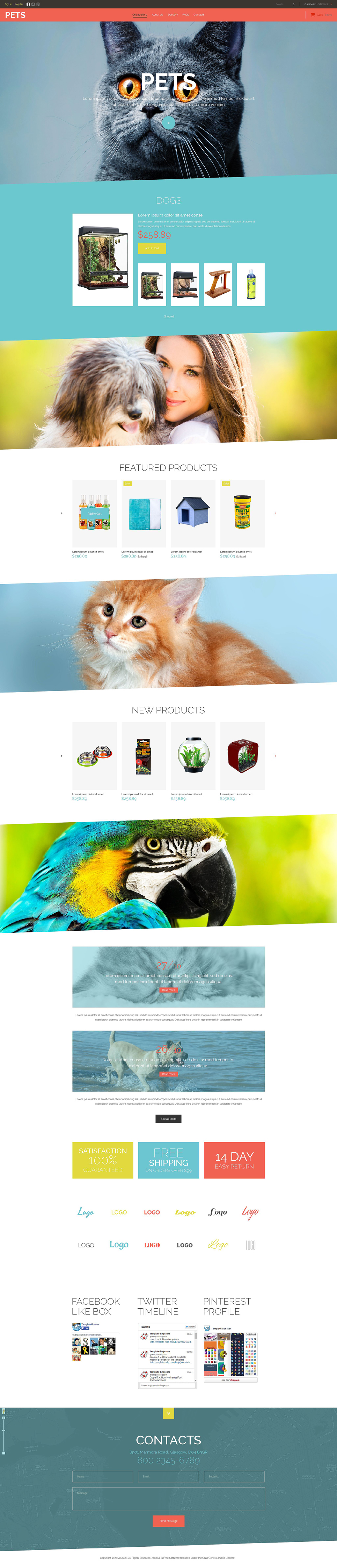 Pet Store VirtueMart Template New Screenshots BIG