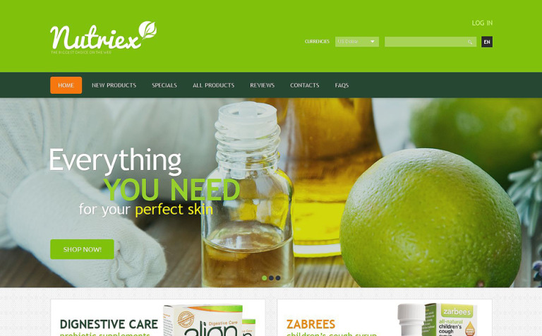 Skin Care ZenCart Template Big Screenshot Skin Care ZenCart Template New Screenshots BIG