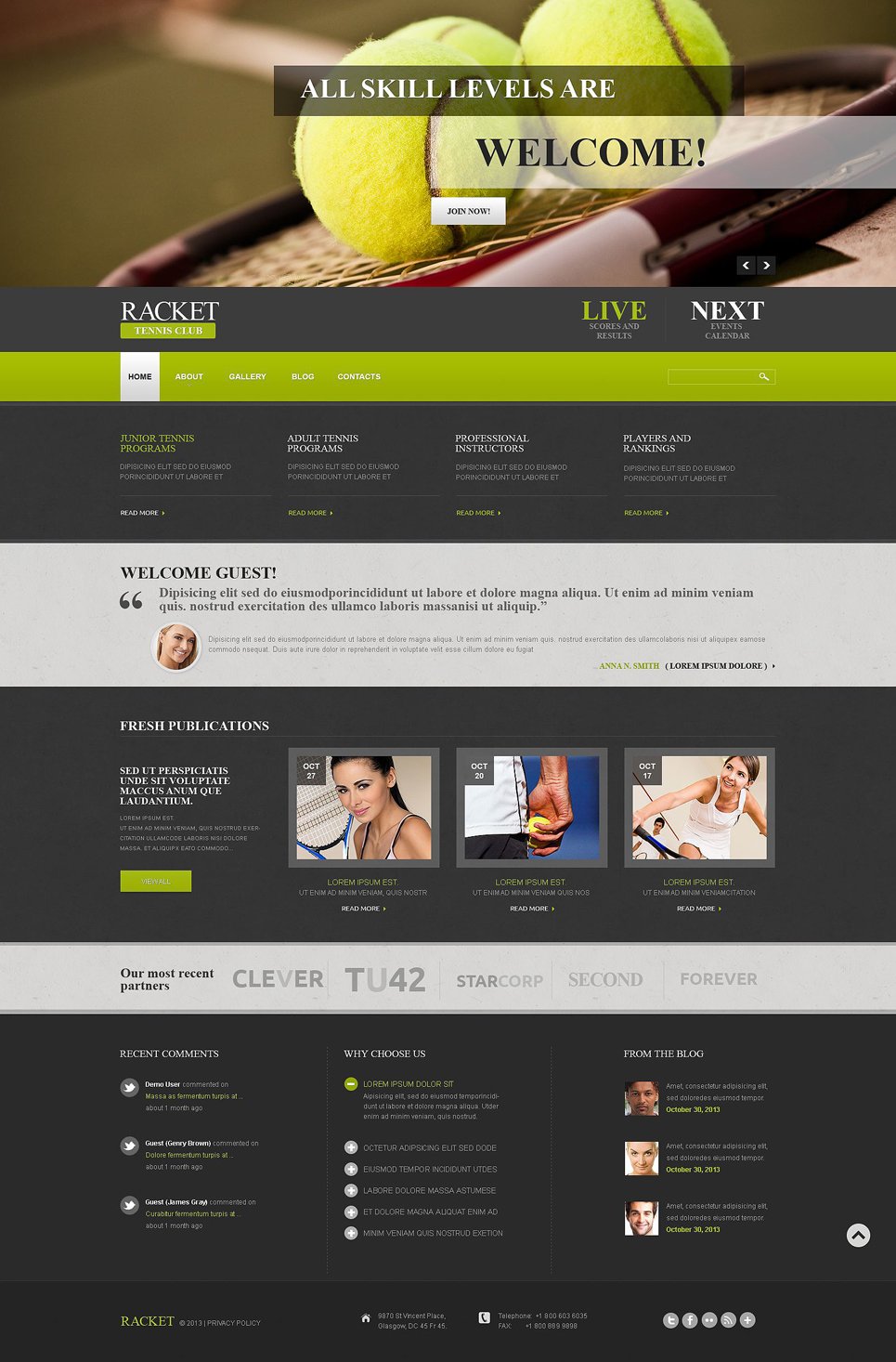 Tennis Responsive Joomla Template New Screenshots BIG