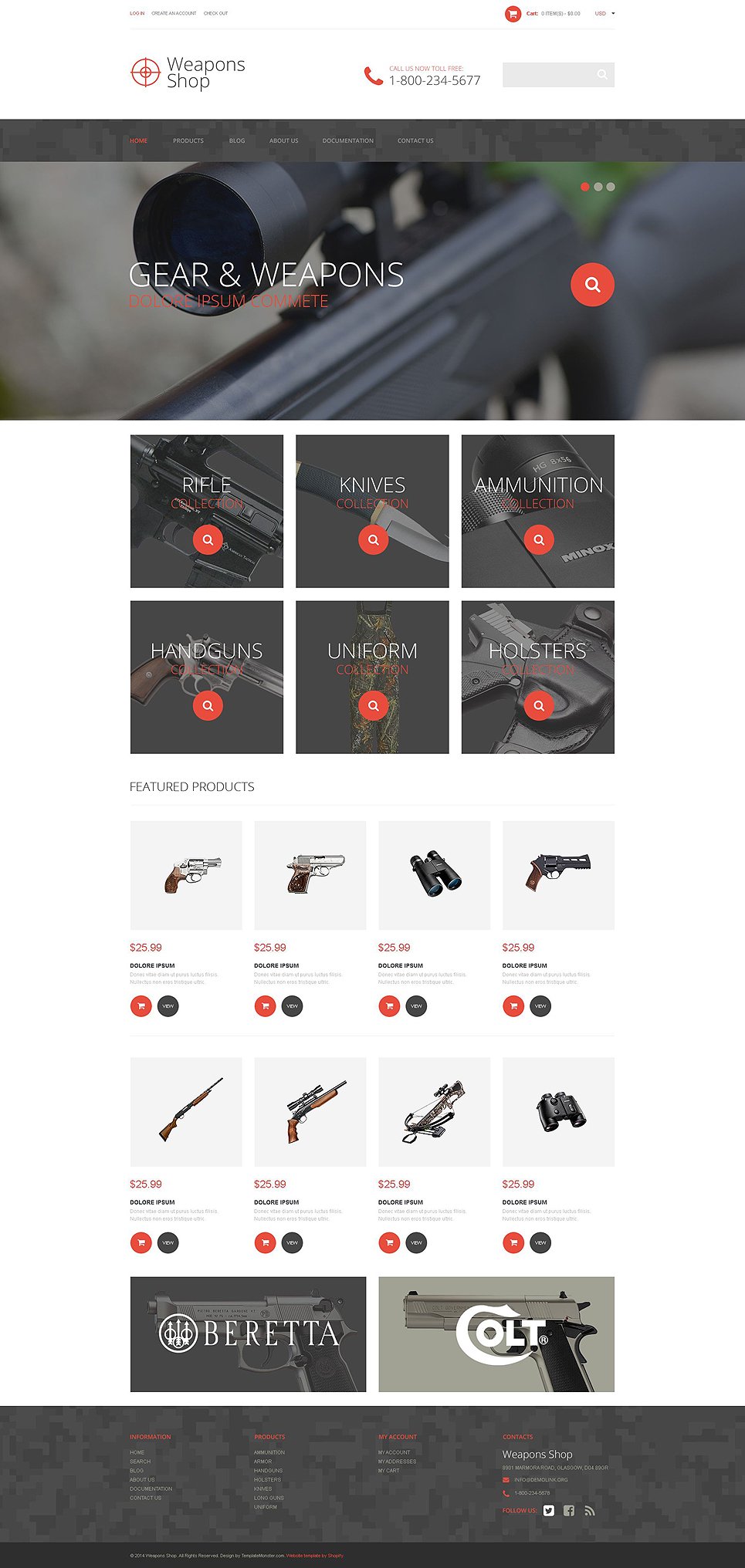 Weapon Shop Shopify Theme New Screenshots BIG