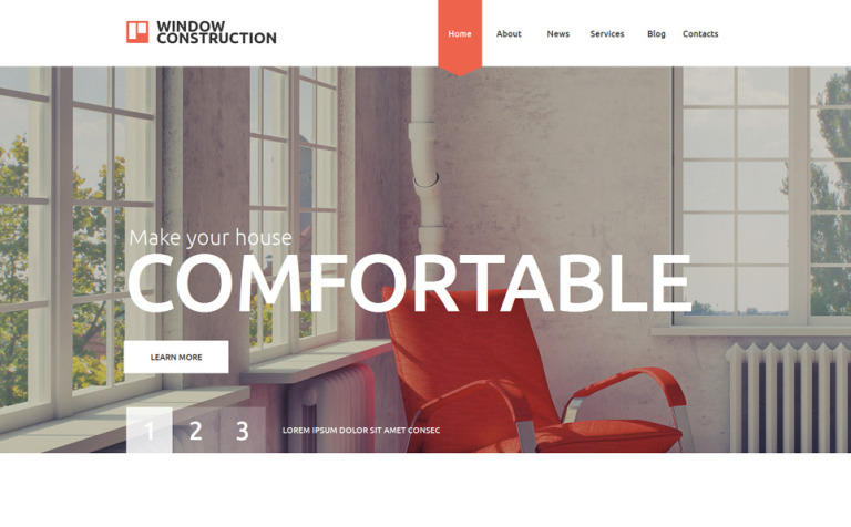 Window Construction Responsive Website Theme Big Screenshot Window Construction Website Template New Screenshots BIG