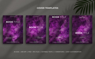 Editable A4 Book Cover Templates – Minimal Galaxy Theme for Books, Journals, Planners, PDFs