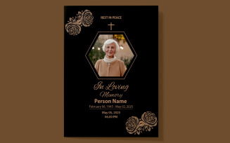Elegant Funeral Memorial Card