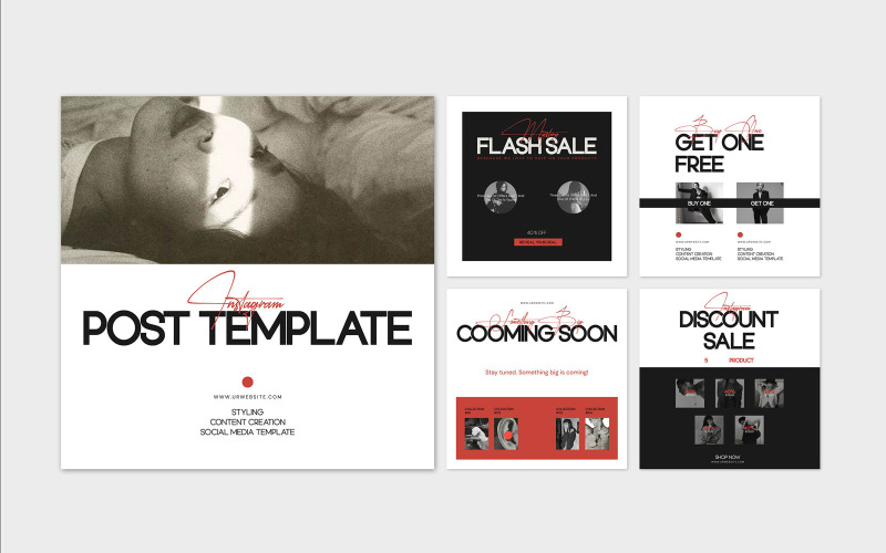 Instagram Sale Post InDesign Template Social Media