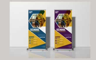 School Admission Roll up Banner Design template