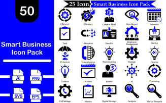 Smart Business Icon Pack | AI | EPS | SVG | PNG