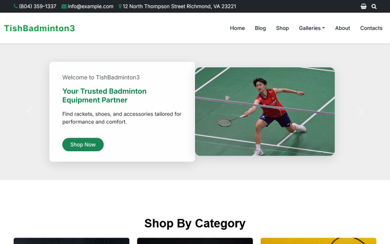 TishBadminton3 - Badminton WooCommerce Theme