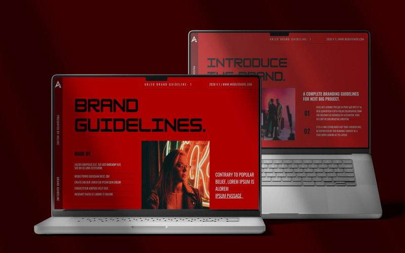Arleo Brand Guideline Free Presentation Template PowerPoint Template