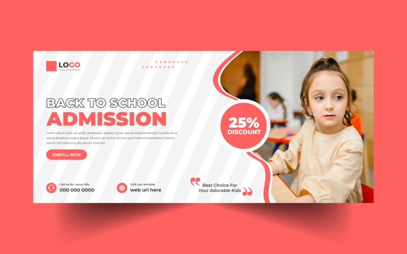 Back to School Social Media Cover Banner Template