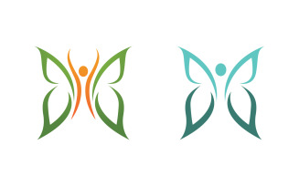 Beauty Butterfly simple Vector icon logo design template v.11