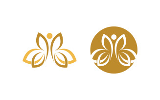 Beauty Butterfly simple Vector icon logo design template v.14