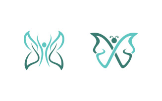 Beauty Butterfly simple Vector icon logo design template v.15