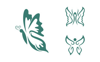 Beauty Butterfly simple Vector icon logo design template v.18