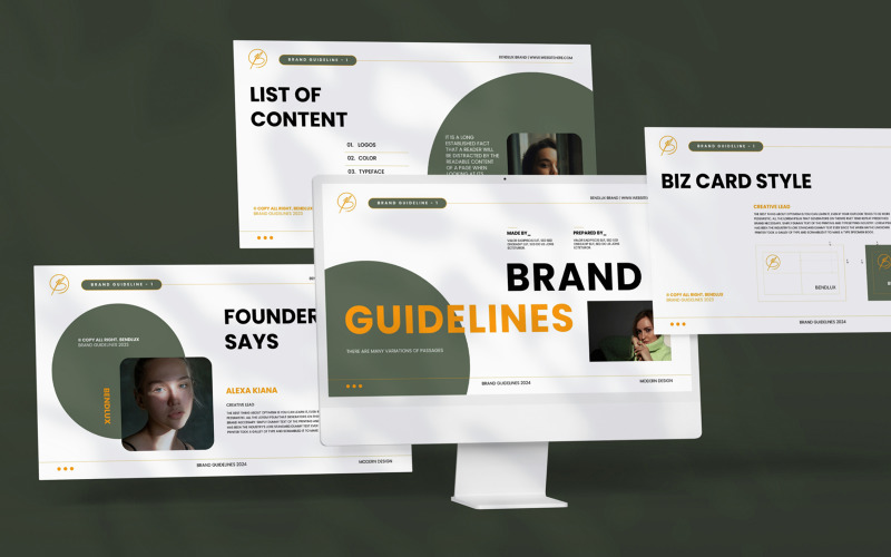 Bendlux Brand Guidelines Free Presentation Template PowerPoint Template