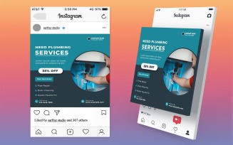 Editable Plumbing Product Promotion Social Media Post Design PSD for Advertising and Marketing