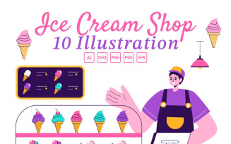 10 Ice Cream Store Illustration