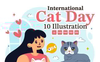 10 International Cat Day Illustration