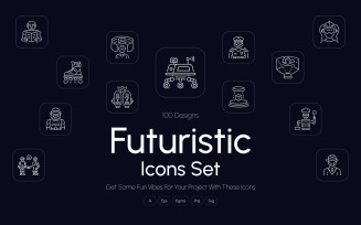 Modern Futuristic Icon Art Set