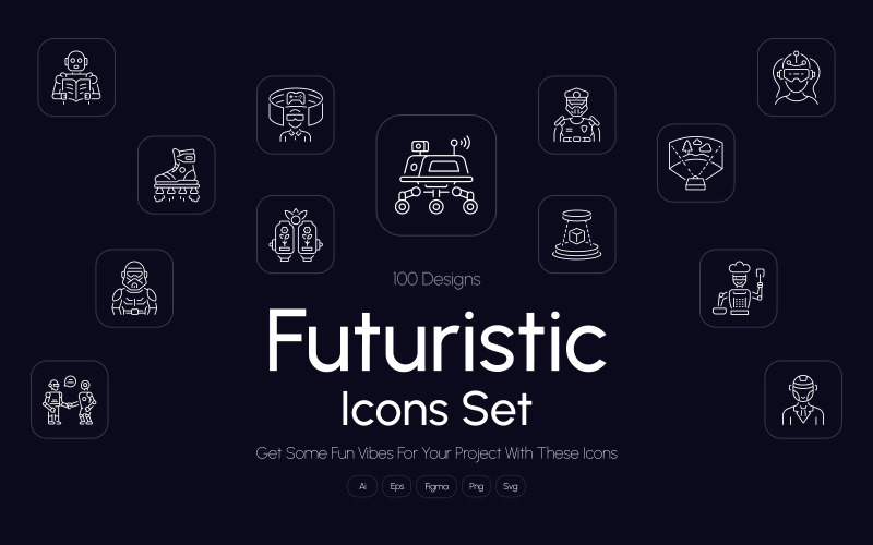 Modern Futuristic Icon Art Set Icon Set