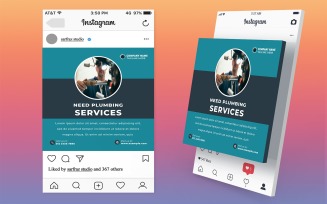 Modern Plumbing Product Social Media Banner Template PSD for Business Promotion and Advertising