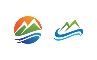 Mountain Hill icon Logo illustration design Template v.38