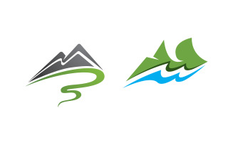 Mountain Hill icon Logo illustration design Template v.44