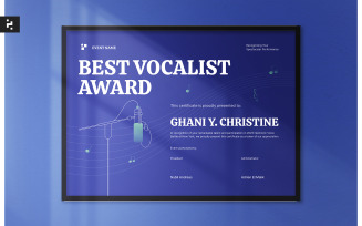 Singing Competition Certificate