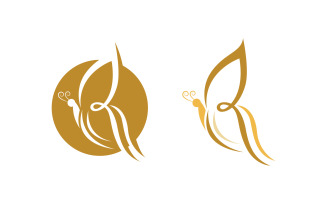 Beauty Butterfly simple Vector icon logo design template v.13