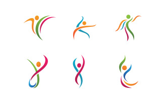 Healthy life Human fit sport logo sign illustration v.168