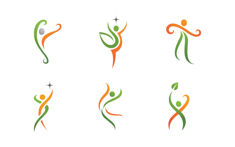 Healthy life Human fit sport logo sign illustration v.170 Logo Template