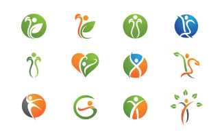 Healthy life Human fit sport logo sign illustration v.171