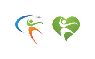 Healthy life Human fit sport logo sign illustration v.172