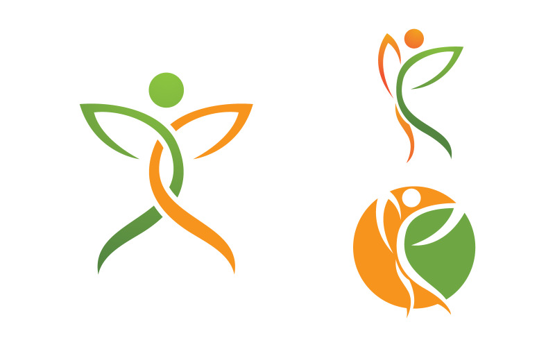 Healthy life Human fit sport logo sign illustration v.176 Logo Template