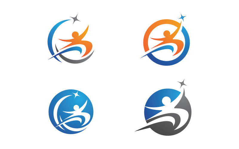Healthy life Human fit sport logo sign illustration v.179 Logo Template