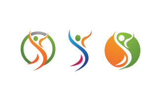 Healthy life Human fit sport logo sign illustration v.180
