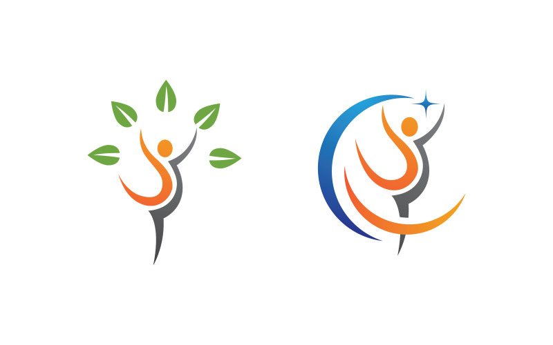 Healthy life Human fit sport logo sign illustration v.184 Logo Template