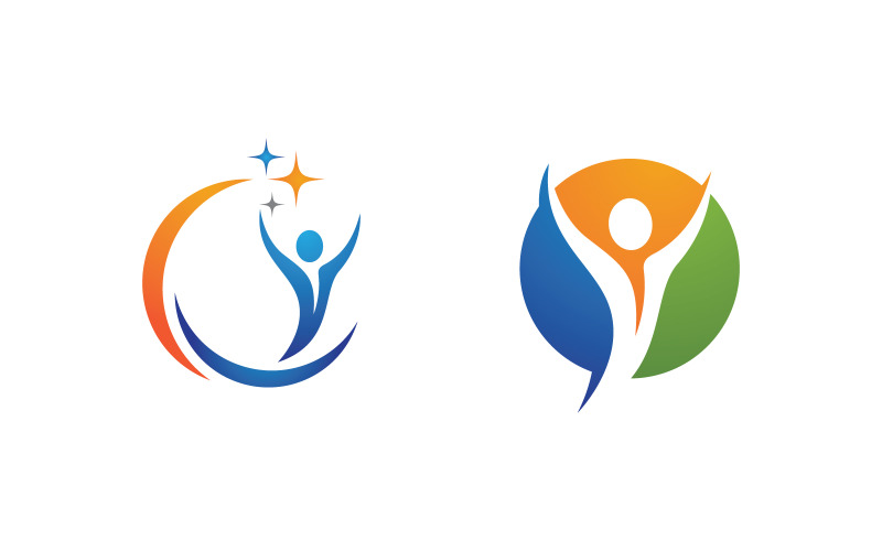 Healthy life Human fit sport logo sign illustration v.187 Logo Template