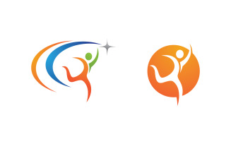 Healthy life Human fit sport logo sign illustration v.188