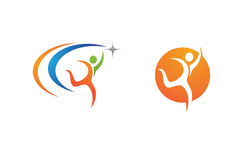Healthy life Human fit sport logo sign illustration v.188 Logo Template