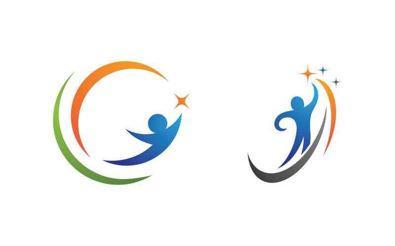 Healthy life Human fit sport logo sign illustration v.189 Logo Template