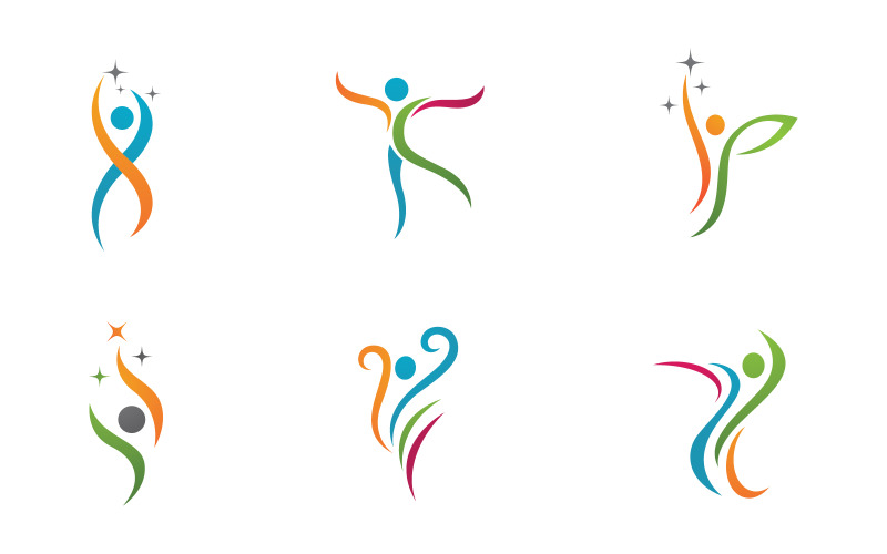 Healthy life Human fit sport logo sign illustration v.193 Logo Template
