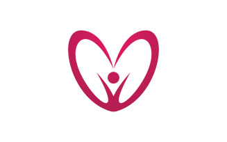 Human care adoption group network and social logo design vv.69