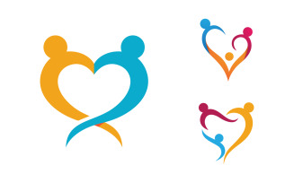Human care adoption group network and social logo design vv.70